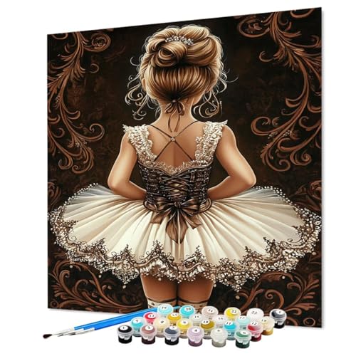 Malen Nach Zahlen Erwachsene Mädchen, Malen Nach Zahlen Tänzer, DIY Basteln Erwachsene Handgemalt Ölgemälde Set mit Pinsel und Acrylfarbe für Wand Deko, Geschenk für Frauen 30 x 40 cm (Model-1454) von LEYAUPGO