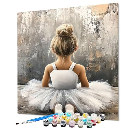 Malen Nach Zahlen Erwachsene Mädchen Malen Nach Zahlen Tänzer Paint by Numbers mit Pinsel und Acrylfarben, DIY Bastelset Erwachsene Handgemalt Ölgemälde für Deko Asthetik 70 x 95 cm (Model-0398) von LEYAUPGO