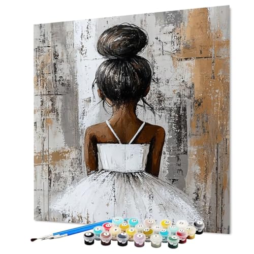 Malen Nach Zahlen Erwachsene Mädchen Malen Nach Zahlen Tänzer Paint by Numbers mit Pinsel und Acrylfarben, DIY Bastelset Erwachsene Handgemalt Ölgemälde für Deko Asthetik 90 x 120 cm (Model-0399) von LEYAUPGO