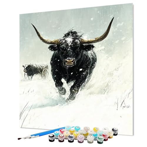 Malen Nach Zahlen Erwachsene Ochse, Malen Nach Zahlen Tier, DIY Basteln Erwachsene Handgemalt Ölgemälde Set mit Pinsel und Acrylfarbe für Deko Wohnzimmer, Geschenk für Frauen 30 x 40 cm (Model-1154) Malen Nach Zahlen Erwachsene Ochse, Malen Nach Zahlen Tier, DIY Basteln Erwachsene Handgemalt Ölgemälde Set mit Pinsel und Acrylfarbe für Deko Wohnzimmer, Geschenk für Frauen 30 x 40 cm (Model-1154) von LEYAUPGO