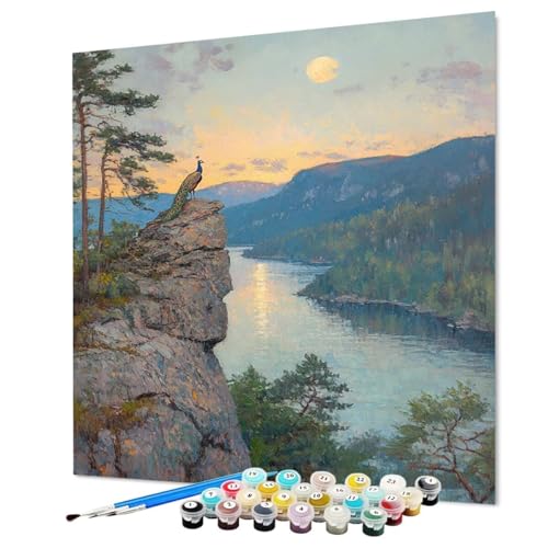 Malen Nach Zahlen Erwachsene Pfau, Malen Nach Zahlen Landschaft, DIY Basteln Erwachsene Handgemalt Ölgemälde Set mit Pinsel und Acrylfarbe für Wand Deko, Geschenk für Frauen 80 x 110 cm (Model-0839) Malen Nach Zahlen Erwachsene Pfau, Malen Nach Zahlen Landschaft, DIY Basteln Erwachsene Handgemalt Ölgemälde Set mit Pinsel und Acrylfarbe für Wand Deko, Geschenk für Frauen 80 x 110 cm (Model-0839) von LEYAUPGO