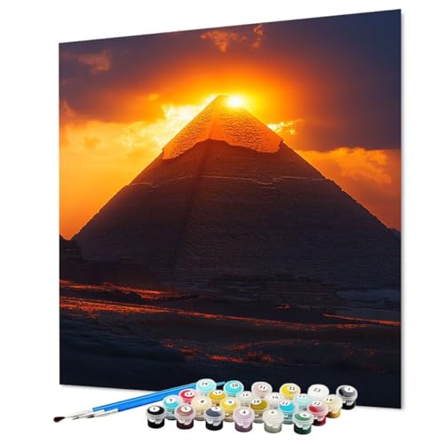 Malen Nach Zahlen Erwachsene Pyramide, Malen Nach Zahlen Sonnenuntergang, DIY Basteln Erwachsene Handgemalt Ölgemälde Set mit Pinsel und Acrylfarbe für Deko Geschenk für Frauen 30 x 40 cm (Model-0827) Malen Nach Zahlen Erwachsene Pyramide, Malen Nach Zahlen Sonnenuntergang, DIY Basteln Erwachsene Handgemalt Ölgemälde Set mit Pinsel und Acrylfarbe für Deko Geschenk für Frauen 30 x 40 cm (Model-0827) von LEYAUPGO