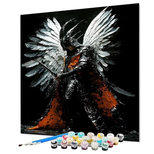 Malen Nach Zahlen Erwachsene Ritter, Malen Nach Zahlen Flügel, DIY Basteln Erwachsene Handgemalt Ölgemälde Set mit Pinsel und Acrylfarbe für Wand Deko, Geschenk für Frauen 100 x 135 cm (Model-0930) von LEYAUPGO