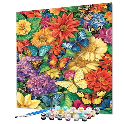 Malen Nach Zahlen Erwachsene Schmetterling Malen Nach Zahlen Blume Paint by Numbers mit Pinsel und Acrylfarben, DIY Bastelset Erwachsene Handgemalt Ölgemälde für Zimmer Deko 50 x 70 cm (Model-1223) Malen Nach Zahlen Erwachsene Schmetterling Malen Nach Zahlen Blume Paint by Numbers mit Pinsel und Acrylfarben, DIY Bastelset Erwachsene Handgemalt Ölgemälde für Zimmer Deko 50 x 70 cm (Model-1223) von LEYAUPGO