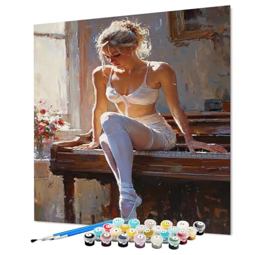 Malen Nach Zahlen Erwachsene Tänzer, Malen Nach Zahlen Klavier, DIY Basteln Erwachsene Handgemalt Ölgemälde Set mit Pinsel und Acrylfarbe für Wand Deko, Geschenk für Frauen 40 x 55 cm (Model-1061) Malen Nach Zahlen Erwachsene Tänzer, Malen Nach Zahlen Klavier, DIY Basteln Erwachsene Handgemalt Ölgemälde Set mit Pinsel und Acrylfarbe für Wand Deko, Geschenk für Frauen 40 x 55 cm (Model-1061) von LEYAUPGO