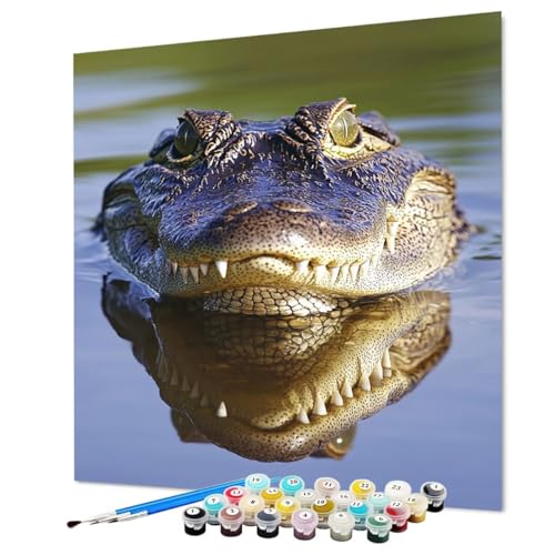 Malen Nach Zahlen Erwachsene Tier, Malen Nach Zahlen Krokodil, DIY Basteln Erwachsene Handgemalt Ölgemälde Set mit Pinsel und Acrylfarbe für Wand Deko, Geschenk für Frauen 100 x 135 cm (Model-0832) Malen Nach Zahlen Erwachsene Tier, Malen Nach Zahlen Krokodil, DIY Basteln Erwachsene Handgemalt Ölgemälde Set mit Pinsel und Acrylfarbe für Wand Deko, Geschenk für Frauen 100 x 135 cm (Model-0832) von LEYAUPGO