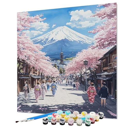 Malen Nach Zahlen Erwachsene Vulkan Fuji, Malen Nach Zahlen Kirschblüten, DIY Basteln Erwachsene Handgemalt Ölgemälde Set mit Pinsel und Acrylfarbe für Geschenk für Frauen 80 x 110 cm (Model-0920) Malen Nach Zahlen Erwachsene Vulkan Fuji, Malen Nach Zahlen Kirschblüten, DIY Basteln Erwachsene Handgemalt Ölgemälde Set mit Pinsel und Acrylfarbe für Geschenk für Frauen 80 x 110 cm (Model-0920) von LEYAUPGO
