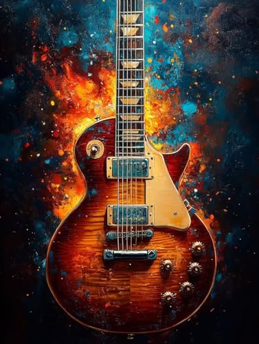 Musikinstrumente Diamond Painting Gitarre Diamond Painting Erwachsene Kinder DIY 5D Vollbohrer Stickerei Kreuzstich Diamanten Malerei Bilder Set für Anfänger, Zimmer Deko Wohnzimmer 40x50cm w7-486 Musikinstrumente Diamond Painting Gitarre Diamond Painting Erwachsene Kinder DIY 5D Vollbohrer Stickerei Kreuzstich Diamanten Malerei Bilder Set für Anfänger, Zimmer Deko Wohnzimmer 40x50cm w7-486 von LEYAUPGO