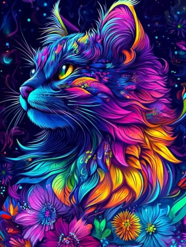 Tier Diamond Painting Katze Diamond Painting Erwachsene Kinder DIY 5D Vollbohrer Mosaikherstellung Stickerei Kreuzstich Diamanten Malerei Anfänger, Zimmer Deko Wohnzimmer Geschenke 50x70cm l7-781 Tier Diamond Painting Katze Diamond Painting Erwachsene Kinder DIY 5D Vollbohrer Mosaikherstellung Stickerei Kreuzstich Diamanten Malerei Anfänger, Zimmer Deko Wohnzimmer Geschenke 50x70cm l7-781 von LEYAUPGO