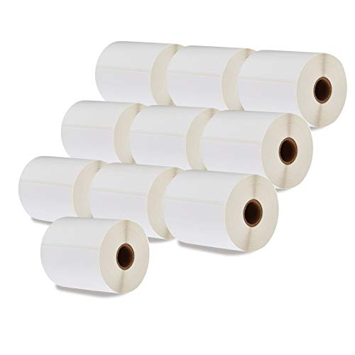 LEYF 100 mm x 150 mm - Thermo Etiketten - Selbstklebend - 1 Zoll Kern - 10 Rolle Pack Etikett x 370 St. Je Rolle =3700 Label -Kompatibel für Etikettendrucker,kompatibel mit Zebra,DHL-UPS-DPD von LEYF