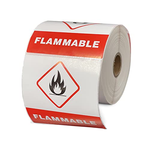 LEYF Warnaufkleber -Flammable-, Aufkleber Für Brennbares Material, 100 x 100 mm, 1 Rolle Pack Etiketten = 500 Label, Selbstklebende, Warnetiketten, Versandetiketten, Hellrot LEYF Warnaufkleber -Flammable-, Aufkleber Für Brennbares Material, 100 x 100 mm, 1 Rolle Pack Etiketten = 500 Label, Selbstklebende, Warnetiketten, Versandetiketten, Hellrot von LEYF