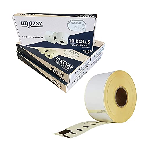 LEYF Etiketten für Dymo Labelwriter 89 X 28 mm - 50 Rolle Pack Etiketten x 130 St. Je Rolle =6500 Etikette,Adressetiketten,Selbstklebend,Kompatibel für Dymo & Seiko Etikettendrucker 50X 99010 von LEYF