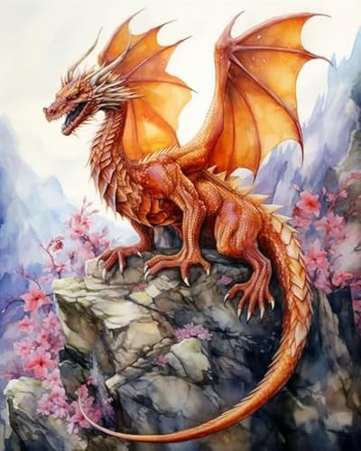 LEYIUYIU DIY vorgedrucktes Kreuzstich-Set 11CT Stickset für Kinder Erwachsene und Anfänger Wandkunst Heimdekoration – Fliegender Drache auf einem Berggipfel – 40x50cm LEYIUYIU DIY vorgedrucktes Kreuzstich-Set 11CT Stickset für Kinder Erwachsene und Anfänger Wandkunst Heimdekoration – Fliegender Drache auf einem Berggipfel – 40x50cm von LEYIUYIU
