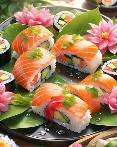 LEYIUYIU DIY vorgedrucktes Kreuzstich-Set 11CT Stickset für Kinder Erwachsene und Anfänger Wandkunst Heimdekoration – Gourmet-Sushi – 40x50cm LEYIUYIU DIY vorgedrucktes Kreuzstich-Set 11CT Stickset für Kinder Erwachsene und Anfänger Wandkunst Heimdekoration – Gourmet-Sushi – 40x50cm von LEYIUYIU