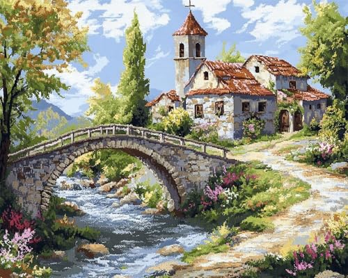 LEYIUYIU Präzises vorgedrucktes DIY Kreuzstichset für Kinder Erwachsene und Anfänger 11CT Stickset Wand und Heimdekoration – Brücke und fließendes Wasser – 40x50cm LEYIUYIU Präzises vorgedrucktes DIY Kreuzstichset für Kinder Erwachsene und Anfänger 11CT Stickset Wand und Heimdekoration – Brücke und fließendes Wasser – 40x50cm von LEYIUYIU