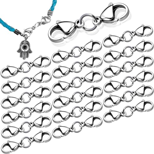 20 Stück Leder Kettenverschlüsse Verbinder, Schnur Endkappen Lederband Verschluss, Kettenverschluss Doppelöffnung Kettenverlängerung Silber, Für Leder Seil Halskette Schnalle Diy Armband Silber. 20 Stück Leder Kettenverschlüsse Verbinder, Schnur Endkappen Lederband Verschluss, Kettenverschluss Doppelöffnung Kettenverlängerung Silber, Für Leder Seil Halskette Schnalle Diy Armband Silber. von LEZED