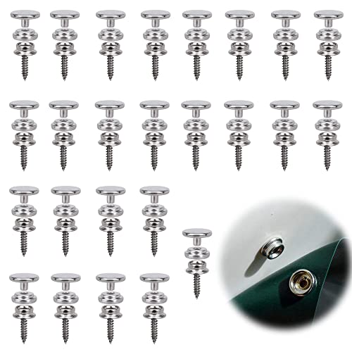 Druckknöpfe zum Schrauben 25 Stück,15mm Marine Canvas Snap Fastener Kit Druckknöpfe für Planen Druckknöpfe zum Anschrauben Edelstahl Druckknöpfe für Planen, Schiffe,Leder, Segeltuch, Autozelte von LEZED