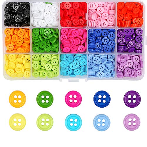 1200PCS Plastikknöpfe Bunte vier Augen Harz Brotknopf Hemd Nähen Knöpfe für DIY Handmade & Crafts & Nähen & Stricken 15 Farben 9MM 1200PCS Plastikknöpfe Bunte vier Augen Harz Brotknopf Hemd Nähen Knöpfe für DIY Handmade & Crafts & Nähen & Stricken 15 Farben 9MM von LFBEST