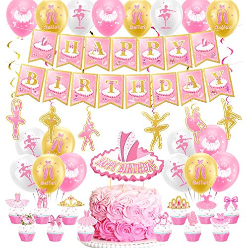 Ballett Geburtstag Party Zubehör Ballerina Party Dekoration Inklusive Ballett Happy Birthday Banner Ballerina Spirals Kuchen Cupcake Topper Ballons für Ballett Thema Party Tanz Party Baby Dusche Ballett Geburtstag Party Zubehör Ballerina Party Dekoration Inklusive Ballett Happy Birthday Banner Ballerina Spirals Kuchen Cupcake Topper Ballons für Ballett Thema Party Tanz Party Baby Dusche von LFCFDX