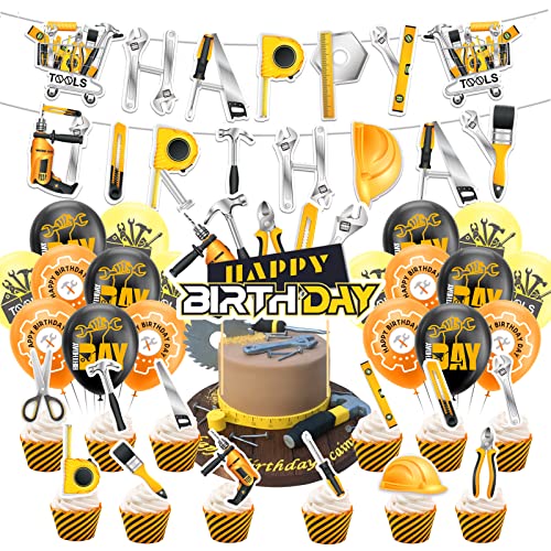 Werkzeuge Partyzubehör Werkzeuge Dekoration für Geburtstagsparty inklusive Werkzeugkoffer Happy Birthday Banner Cupcake Topper, Cake Topper, Luftballons Werkzeuge Partyzubehör Werkzeuge Dekoration für Geburtstagsparty inklusive Werkzeugkoffer Happy Birthday Banner Cupcake Topper, Cake Topper, Luftballons von LFCFDX