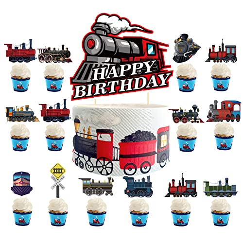 Zug Kuchen Dekorationen 25 Stück - Retro Cake Topper Cupcake Toppers für Partei und Geburtstag - Fahrzeug Thema Zug Kuchen Dekorationen 25 Stück - Retro Cake Topper Cupcake Toppers für Partei und Geburtstag - Fahrzeug Thema von LFCFDX