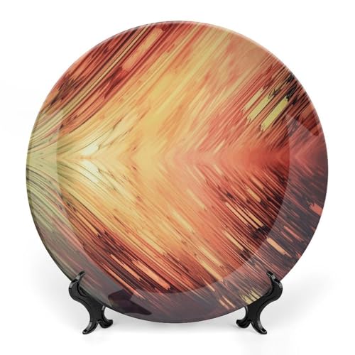 LFDSYEOQ Abstrakte Kunst dekorative Teller mit Ständer, Druck dekorative Keramikplatten für Home Office Wanddekorationen (mit Aufhänger) von LFDSYEOQ