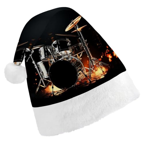 LFDSYEOQ Weihnachtsmütze, Schlagzeuger, Weihnachtsmannmütze für Erwachsene, bequem, warm, Unisex, Weihnachtsmütze für Neujahr, festliche Feiertagsparty LFDSYEOQ Weihnachtsmütze, Schlagzeuger, Weihnachtsmannmütze für Erwachsene, bequem, warm, Unisex, Weihnachtsmütze für Neujahr, festliche Feiertagsparty von LFDSYEOQ