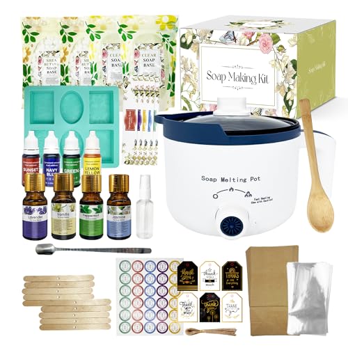 LFISGNN DIY Seifen selber Machen Set für Erwachsene, Seifenherstellungsset für Erwachsene und Kinder zur Herstellung von Seifen, Gießseifenbasis-Zubehörset - Medium-Set von LFISGNN