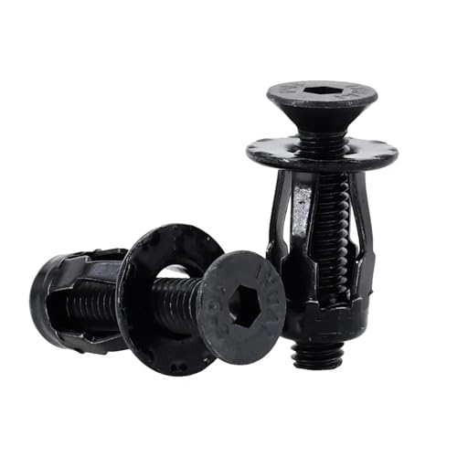 20/30/50Pcs Blütenblatt Form Niet Mutter Schraube Bolzen Kit Expansion Metall Rivetnut Panel Kennzeichen Klemme lock Jack Muttern M4 M5 M6 M8(Flat Head (Black),M4x20(50Pcs)) von LFJQFQR