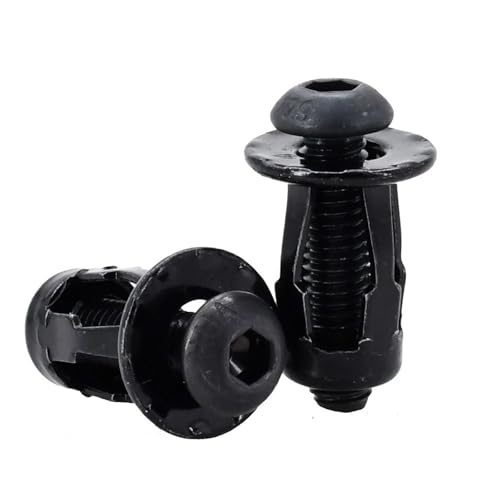 20/30/50Pcs Blütenblatt Form Niet Mutter Schraube Bolzen Kit Expansion Metall Rivetnut Panel Kennzeichen Klemme lock Jack Muttern M4 M5 M6 M8(Round Head (Black),M4x20(30Pcs)) von LFJQFQR