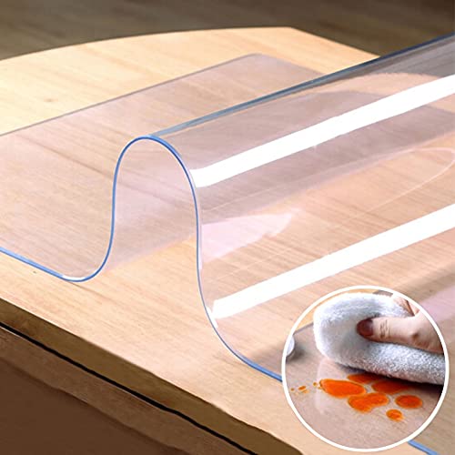 Durchsichtige, längliche Tischdecke aus Kunststoff, PVC-Tischschutz/transparente, wasserdichte Tischdecke aus Kunststoff, Schutzhüllen für Holzmöbel in Küche und Esszimmer (60 × 100/70 × 150 von LFONDIGE