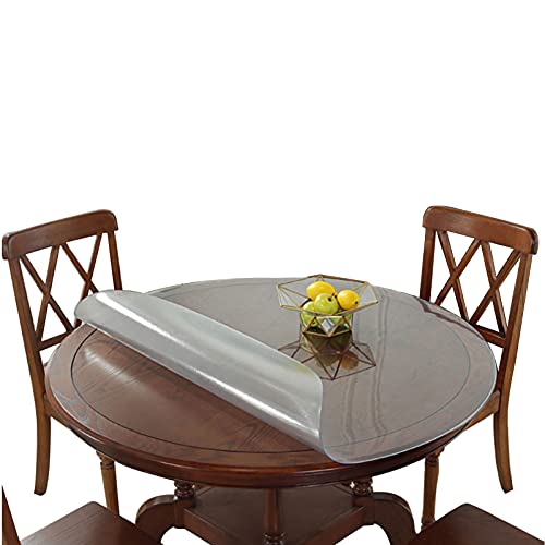 LFONDIGE Runde, durchsichtige PVC-Tischdecke, wasserdichte Tischdecke aus Kunststoff, transparente Tischdecken, Tischmatten, Schreibtischunterlagen, wasserdichter Schutz (Durchmesser 60–150 cm, Dicke LFONDIGE Runde, durchsichtige PVC-Tischdecke, wasserdichte Tischdecke aus Kunststoff, transparente Tischdecken, Tischmatten, Schreibtischunterlagen, wasserdichter Schutz (Durchmesser 60–150 cm, Dicke von LFONDIGE