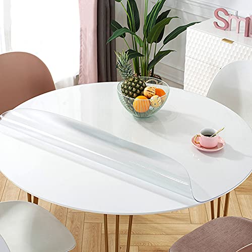 LFONDIGE Runde Tischdecke, Tischschutz, transparente PVC-Tischdecke, extra klare, wasserdichte Tischdecke aus Kunststoff, Schutz für den Schreibtisch, 2 mm dick, Tischdecken/runde Gartentischdecke (a LFONDIGE Runde Tischdecke, Tischschutz, transparente PVC-Tischdecke, extra klare, wasserdichte Tischdecke aus Kunststoff, Schutz für den Schreibtisch, 2 mm dick, Tischdecken/runde Gartentischdecke (a von LFONDIGE