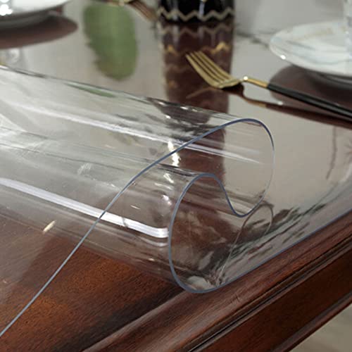 LFONDIGE Tischschutz in Mehreren Größen, Tischdecke, durchsichtige Tischabdeckung aus Kunststoff, wasserdicht, abwischbar, Vinyl-Tischdecken aus PVC für rechteckige Esstische, Schreibtischunterlage, von LFONDIGE