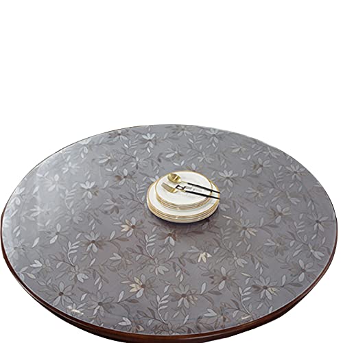 LFONDIGE Transparente Kunststoff-Tischdecke für Esszimmertische, rund, Kosmos-Blumen, Schreibtischunterlage, Tischdecke aus Holz, Tischdecke zum Aufrollen, Schutzabdeckung, wasserdicht, PVC, Vinyl, G von LFONDIGE