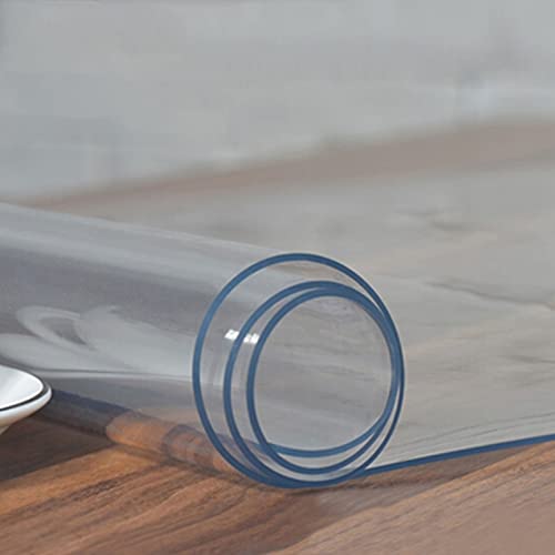 LFONDIGE Transparente Tischdecke aus Kunststoff, transparenter Tischschutz, rechteckig, wasserdicht, für Küche, Esszimmer, Tischunterlage/Tischdecken für den Außenbereich, wasserdicht (80 × 160/80 × von LFONDIGE