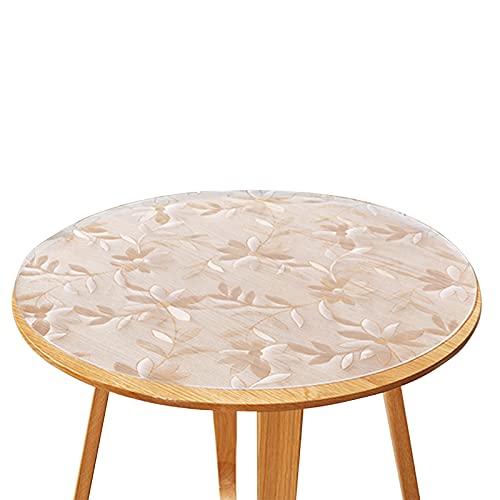 LFONDIGE Transparenter runder Tischdeckenschutz aus Vinyl, wasserdicht/ölbeständig, transparenter Kunststoff, Tischdecke (Kosmosblume) / Tischdecken für Partys/Mitteltische für das Wohnzimmer (Größe: von LFONDIGE