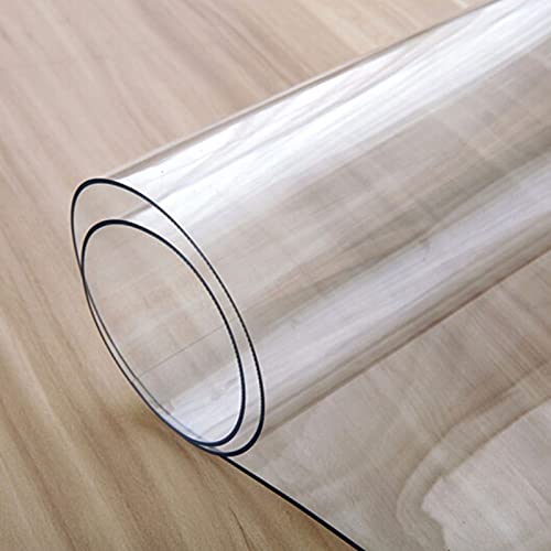 Transparente rechteckige Tischdecke – 100% wasserdicht, abwischbares Tischtuch aus Kunststoff, langlebiger Schutz für Küche, Außenbereich, Picknick, Camping, Urlaub, transparente Unterlage von LFONDIGE