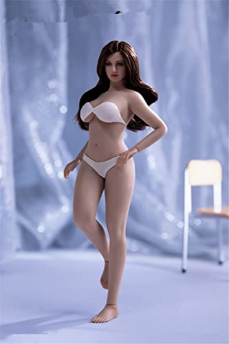 LFWDOCN 1/12 Scale Female Action Figure,6inch Female Super Flexible Suntan Skin Plump Body Middle Bust Miniature Action Figure Collectible (T04B) von LFWDOCN