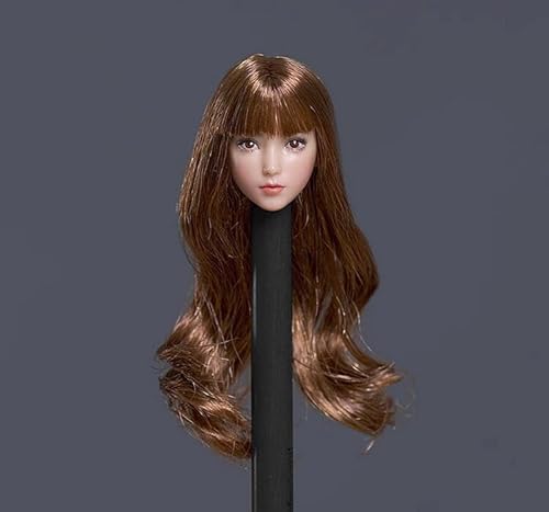 LFWDOCN 1/12 Scale Female Head Sculpt,Asian Girl Pale Skin Head Carved for 6inch Female Seamless Action Figure Collection von LFWDOCN