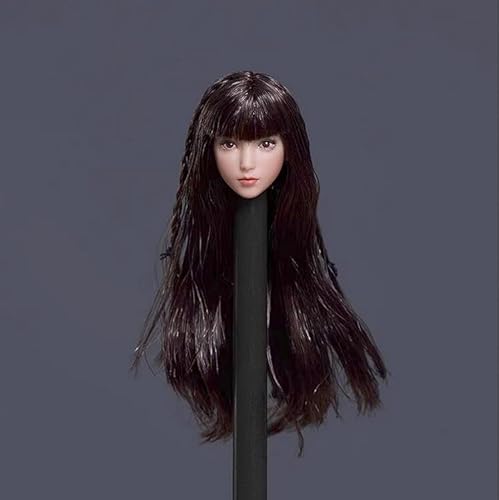 LFWDOCN 1/12 Scale Female Head Sculpt,Asian Girl Pale Skin Head Carved for 6inch Female Seamless Action Figure Collection von LFWDOCN