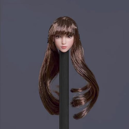 LFWDOCN 1/12 Scale Female Head Sculpt,Asian Girl Pale Skin Head Carved for 6inch Female Seamless Action Figure Collection von LFWDOCN