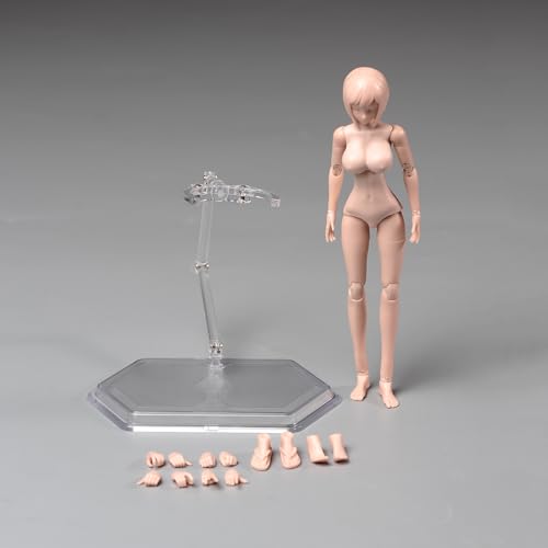 LFWDOCN 1/12 Scale Flexible weiblich ActionFigurn Body Pale/Suntan Skin 6" weiblich militär Figur Kopf Body with Kopf & Stand Model Collectible (Pale Skin Middle Bust) von LFWDOCN