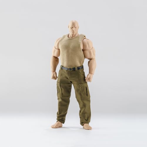 LFWDOCN 1/12 Scale Male Clothes,Male Tank Tops and Work Pants Clothes Vest Trousers Clothing for 6inch Strong Muscular Action Figure (Khaki Vest&Green Pant) von LFWDOCN