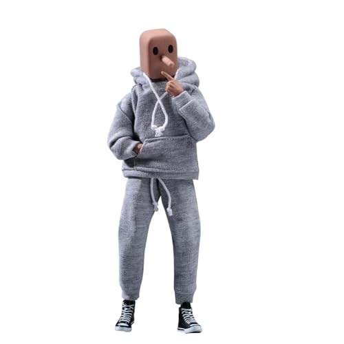 LFWDOCN 1/12 Scale Male Clothes,Men's Hoodie Pants Trousers Clothing for 6inch Male Action Figure Body Doll (Gray Color) von LFWDOCN