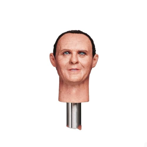 LFWDOCN 1/12 Scale Mann militär Kopf Miniature Figur Collectible Handsome Men Tough Guy Anthony Hopkins Hannibal Kopf Carved Model fit 6inch PH TBL JO ActionFigurn Body(Black Normal) von LFWDOCN