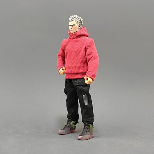LFWDOCN 1/18 Scale Male Clothes,Men's Hoodie Sportswear Costume Outfit Top Clothes for 3.75inch Male Action Figure Body (Red, 1/18 Scale) von LFWDOCN