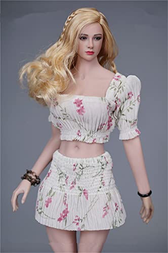 LFWDOCN 1/6 Scale Female Clothes, Female Puff Sleeve Shirt Skirt Dress Costume Clothing for 12 Inch PH TBL JO Action Figure Body (C) von LFWDOCN