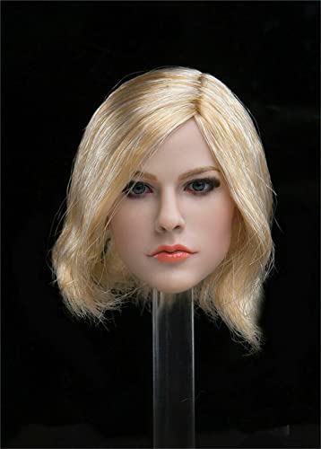 LFWDOCN 1/6 Scale Female Head Sculpt, European Girl Head Carved for 12 Inch Action Figure Body Doll Collection (Short Blonde Hair) von LFWDOCN