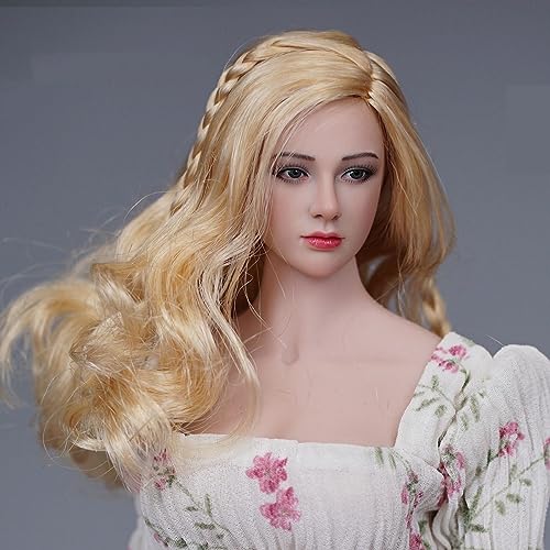 LFWDOCN 1/6 Scale Female Head Sculpt,Valkyrie Blonde Hair Head Carved for 12 Inch Female Action Figure Body von LFWDOCN